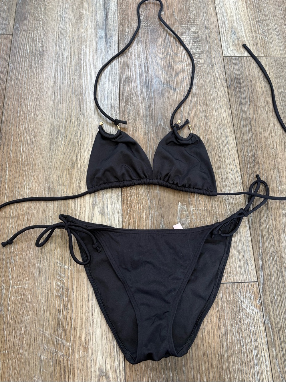 Victoria’s Secret Classic Black Triangle Tie-wSide Bikini - Women Swim